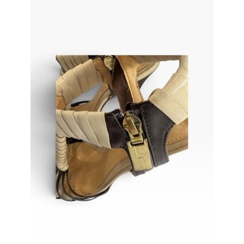 LAMB Gwen Stefani Tan Leather Stiletto Sandals Strappy Cage Heels 8.5 - Picture 8 of 12